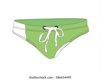 Swimming trunks green realistic vector illustration isolated