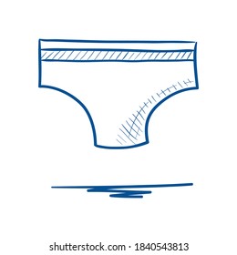Swimming trunks. Hand drawn vector illustration.