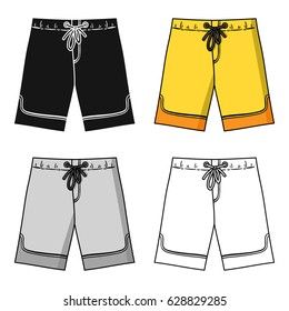 Swimming trunks icon in cartoon style isolated on white background. Surfing symbol stock vector illustration.