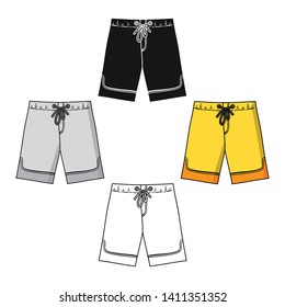 Swimming trunks icon in cartoon,black style isolated on white background. Surfing symbol stock vector illustration.