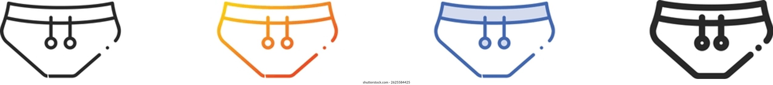 nadar troncos icon.Thin Linear, Gradiente, Blue Stroke e bold Estilo Design Isolado no fundo branco