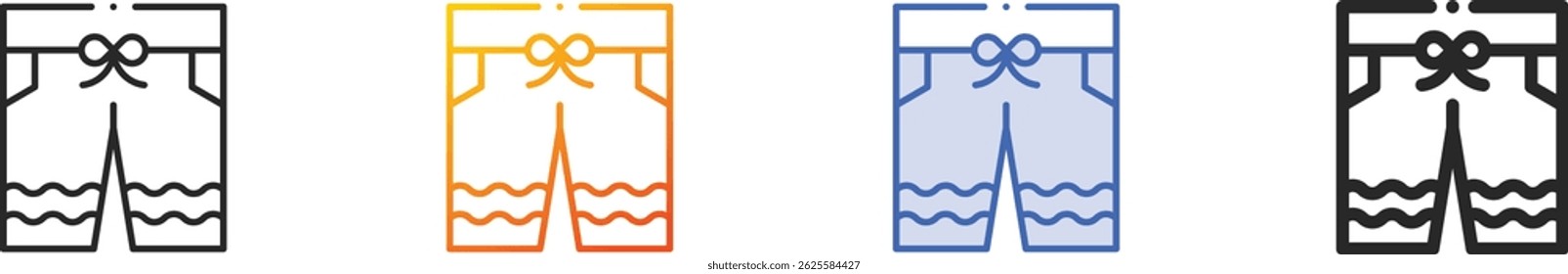 swimming trunks icon.Thin Linear, Gradient, Blue Stroke and bold Style Design Isolated On White Background