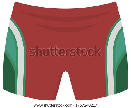 Swimming trunks isolated on white background. Beachwear in cartoon style.