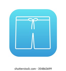 Swimming trunks line icon for web, mobile and infographics. Vector white icon on the blue gradient square with rounded corners isolated on white background.