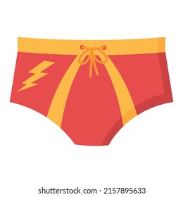 Swimming trunks for men. Doodle flat clipart. All objects are repainted.
