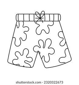 Swimming trunks for men. Doodle simple clipart. All objects are repainted.