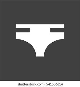 Swimming trunks for men icon flat. Vector white illustration isolated on black background. Flat symbol