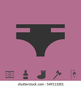 Swimming trunks for men icon flat. Simple vector grey pictogram and bonus symbol