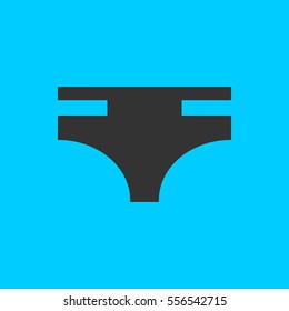 Swimming trunks for men icon flat. Simple vector black pictogram on blue background