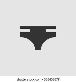 Swimming trunks for men icon flat. Black pictogram on grey background. Vector illustration symbol