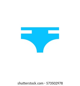 Swimming trunks for men icon flat. Blue pictogram on white background. Vector illustration symbol