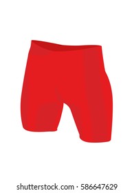 Swimming trunks red realistic vector illustration isolated