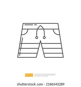 Swimming Trunks. Sport Shorts Outline Icon