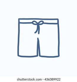 Swimming trunks vector sketch icon isolated on background. Hand drawn Swimming trunks icon. Swimming trunks sketch icon for infographic, website or app.