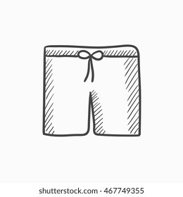 Swimming trunks vector sketch icon isolated on background. Hand drawn Swimming trunks icon. Swimming trunks sketch icon for infographic, website or app.