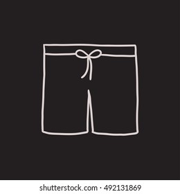 Swimming trunks vector sketch icon isolated on background. Hand drawn Swimming trunks icon. Swimming trunks sketch icon for infographic, website or app.