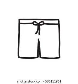 Swimming trunks vector sketch icon isolated on background. Hand drawn Swimming trunks icon. Swimming trunks sketch icon for infographic, website or app.