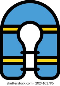 swimming tube vector line colour icon