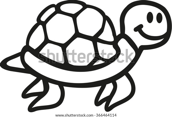 Swimming Turtle Cartoon Outline Stock Vector (Royalty Free) 366464114 ...