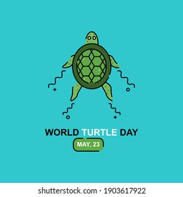 Swimming turtle illustration. Easy to edit with vector file. Can use for your creative content. Especially about world turtle day campaign in this may.
