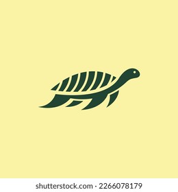 Swimming turtle modern creative logo design