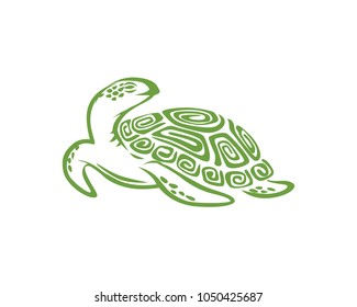 Swimming turtle in the ocean