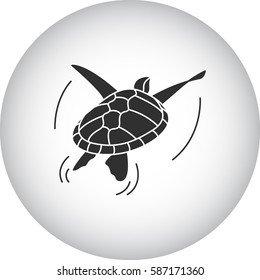 Swimming turtle symbol simple silhouette icon on background