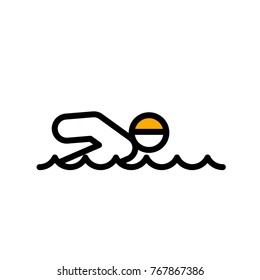 swimming vector icon