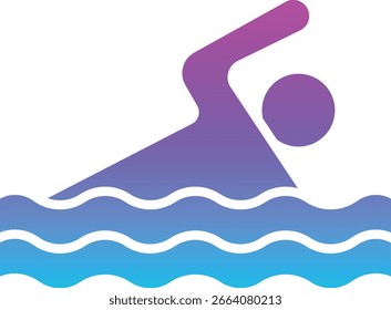 Icono de Vector de natación. Se puede utilizar para aplicaciones de impresión, móviles y de Web.