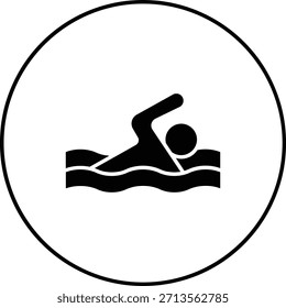 Icono de Vector de natación. Se puede utilizar para aplicaciones de impresión, móviles y de Web.