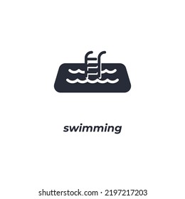 swimming vector icon. filled flat sign for mobile concept and web design. Symbol, logo illustration. Vector graphics