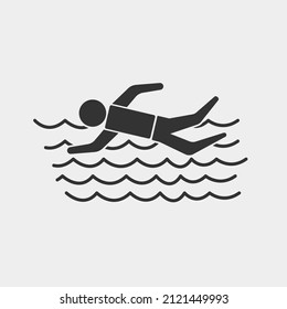 swimming vector icon illustration sign