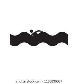 Swimming vector icon isolated on white background.