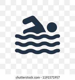 Swimming vector icon isolated on transparent background, Swimming transparency concept can be used web and mobile