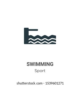 Swimming Vector Icon On White Background. Flat Vector Swimming Icon Symbol Sign From Modern Sport Collection For Mobile Concept And Web Apps Design.