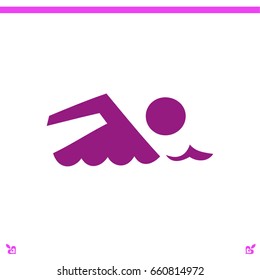 Swimming vector icon sign