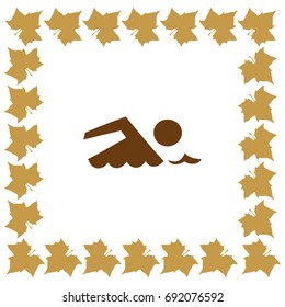 Swimming vector icon sign