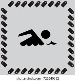 Swimming vector icon sign