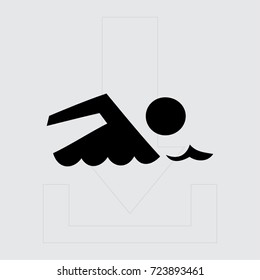 Swimming vector icon sign
