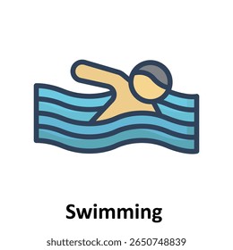 Icono de Vector de natación que puede modificarse o editarse fácilmente
