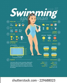 Swimming vector illustration