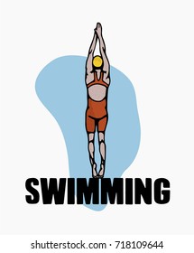 Swimming Vector illustration