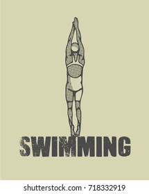 Swimming. Vector illustration