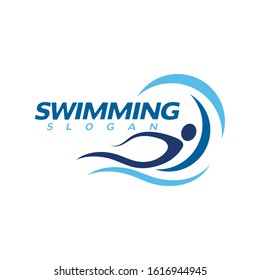 swimming Vector illustration Icon design Template