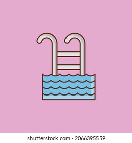ilustración del vector de natación en un fondo transparente. Símbolos de calidad superior.Icono de color plano de línea vectorial para el concepto y el diseño gráfico.