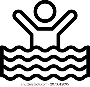 swimming Vector illustration on a transparent background. Premium quality symbols. Stroke vector icon for concept and graphic design.