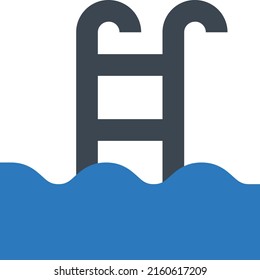 ilustración del vector de natación en un fondo transparente. Símbolos de calidad superior. Iconos vectoriales de glifos para diseño de conceptos y gráficos. 
