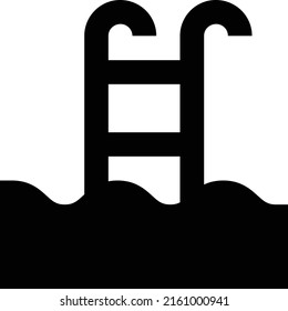 ilustración del vector de natación en un fondo transparente. Símbolos de calidad superior. Iconos vectoriales de glifos para diseño de conceptos y gráficos. 
