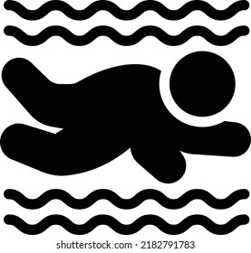 swimming  Vector illustration on a transparent background. Premium quality symmbols. Glyphs vector icons for concept and graphic design. 

