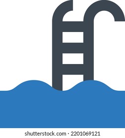 Ilustración de vectores de natación en un fondo transparente.Símbolos de calidad premium.Icono de vector glifos para el concepto y diseño gráfico.